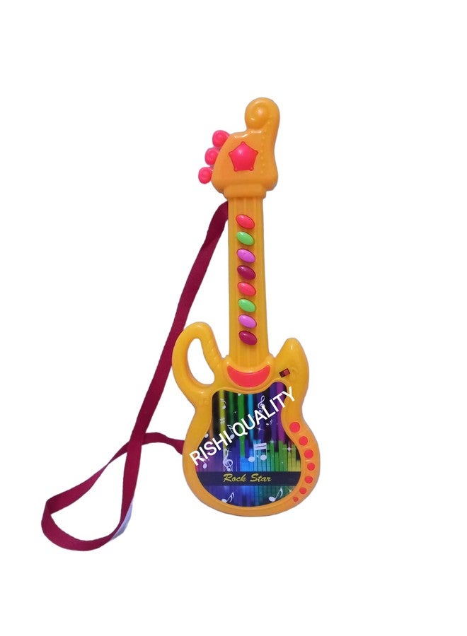 RISHI QUALITY Beautiful Music Guitar for Kids, It's Time to Play, Learn to Play. Mini Guitar Instrument with Sound for Kids Best Diwali Gift, Birthday Return Gift. Small Size. Colour May Be Vary - Image 1